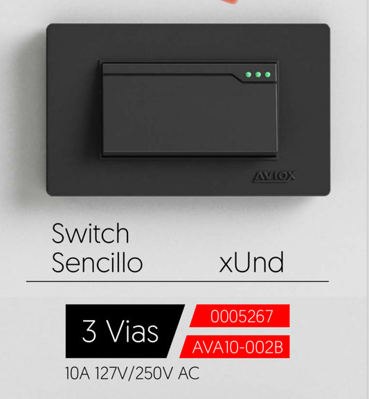 Swiche Sencillo 3 Onix Negro