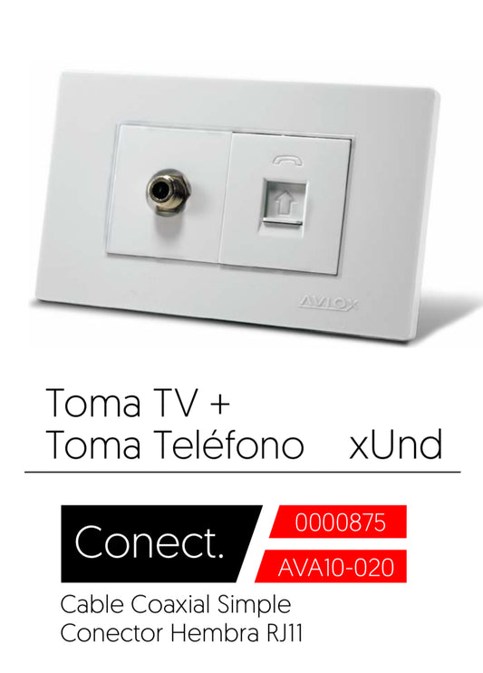 Toma TV Toma Telefono Blanco